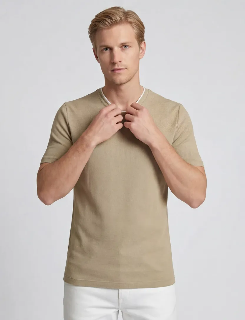 BOSS Black H-Thompson t-shirt beige katoen