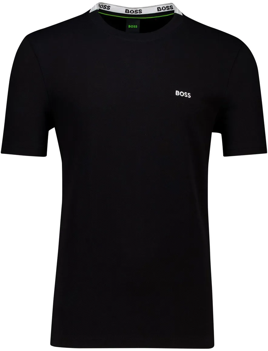 Boss green taddy t-shirt katoen effen zwart normale fit