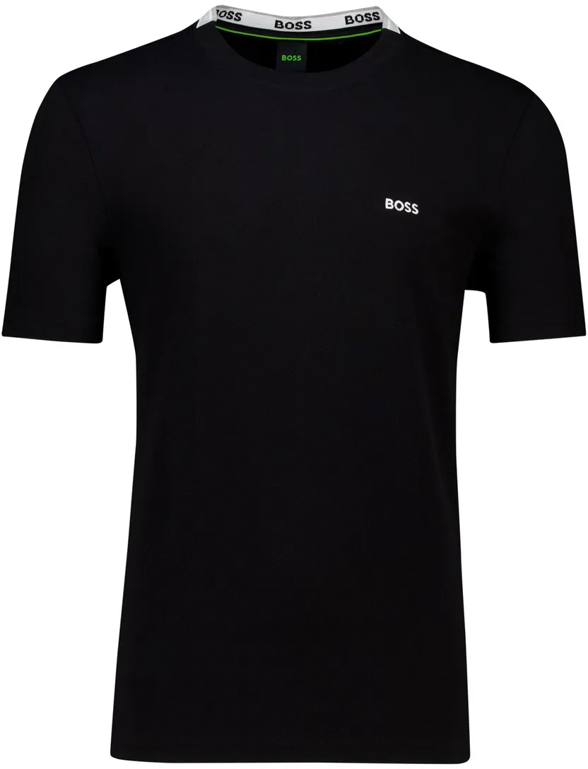 katoenen Boss green taddy t-shirt effen zwart