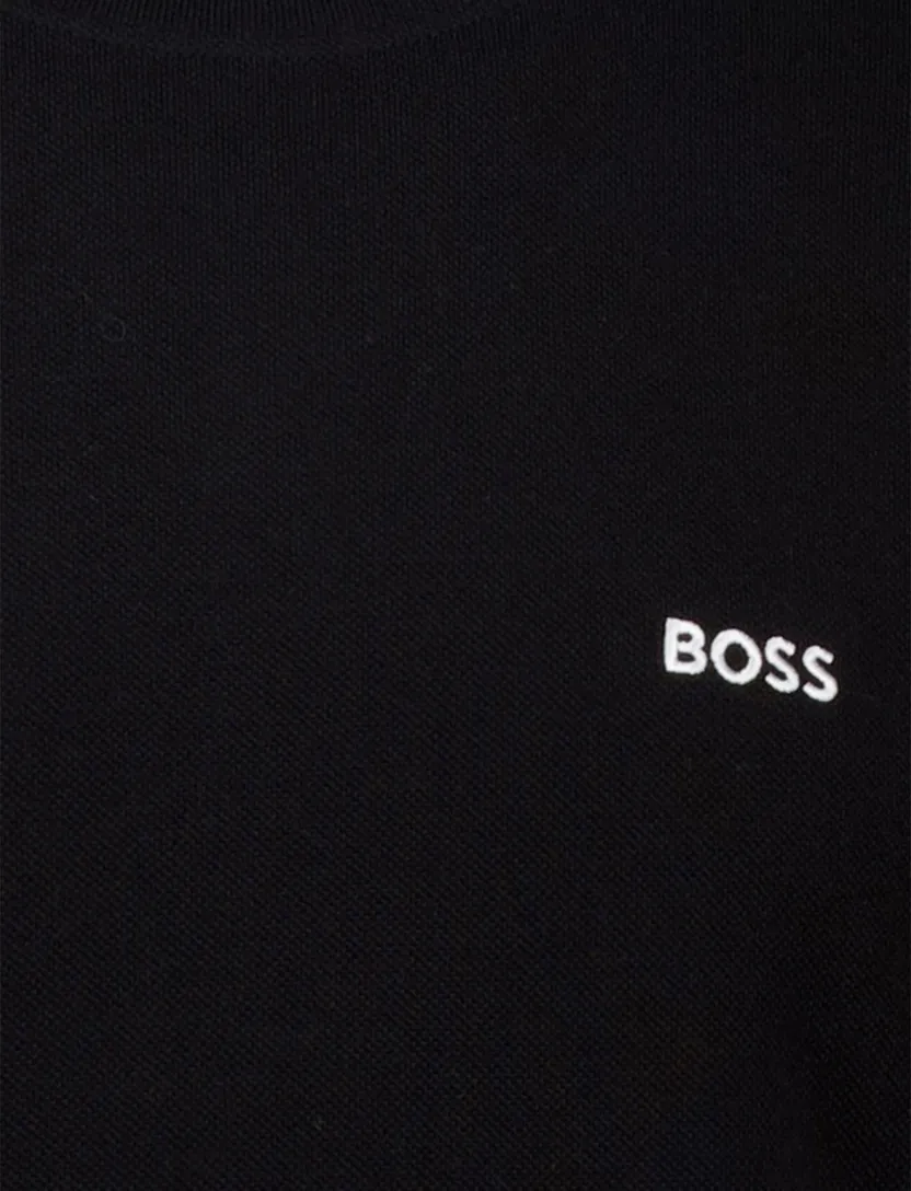 katoenen Boss green taddy t-shirt effen zwart