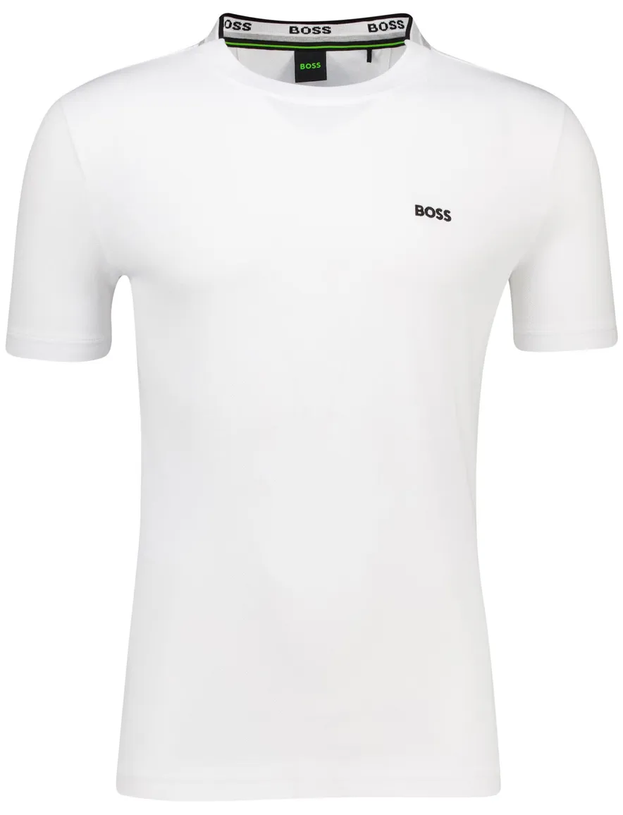 Boss Green taddy t-shirt wit effen normale fit katoen