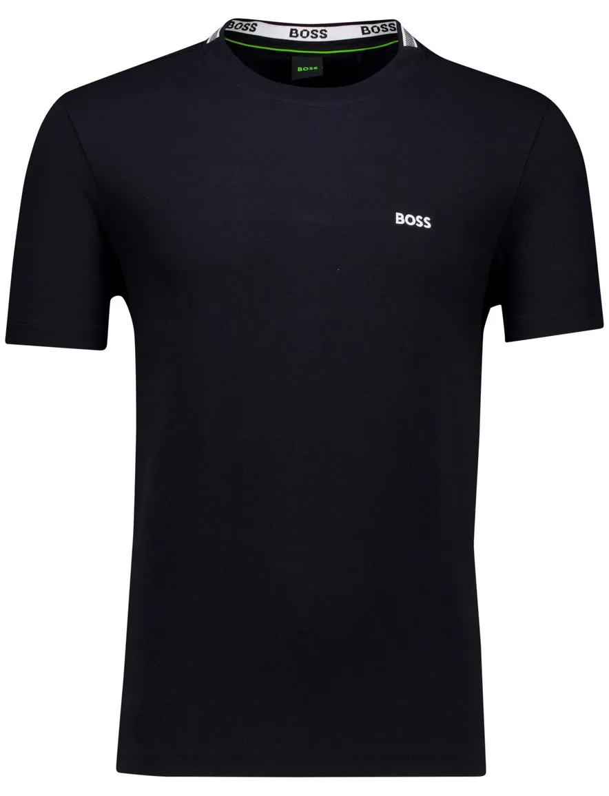 Boss Green T-shirt Taddy Tee donkerblauw effen pique