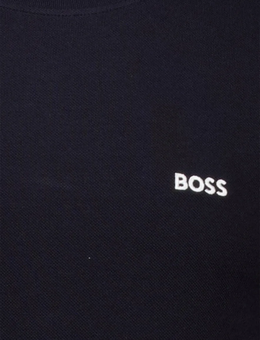 Boss Green T-shirt Taddy Tee donkerblauw effen pique