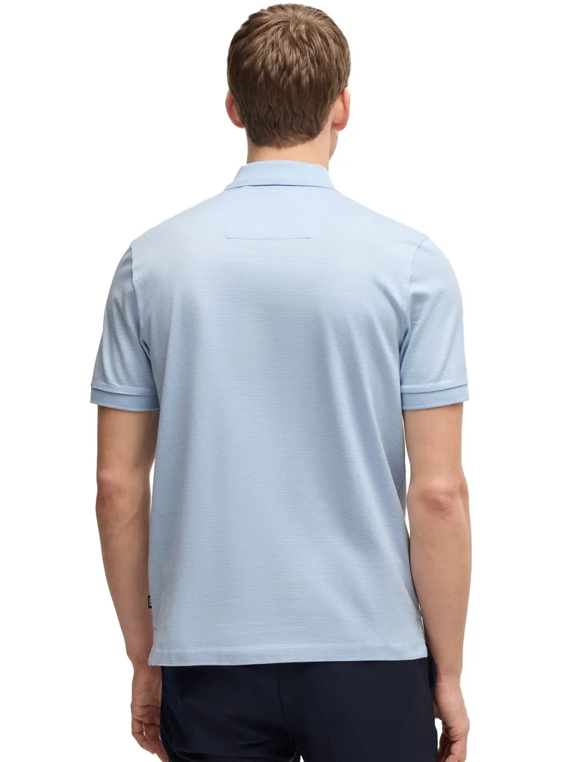 Katoenen Boss Black H-parlay polo lichtblauw effen normale fit