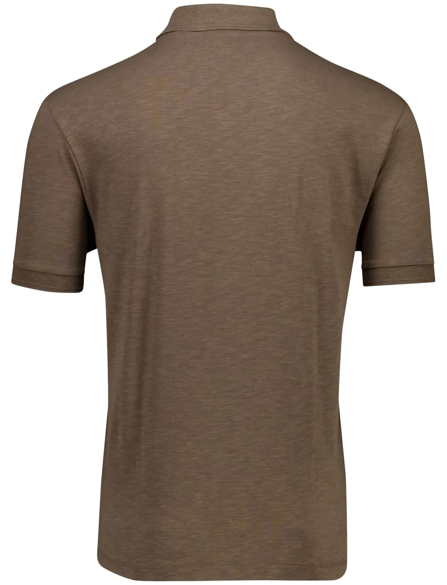 Boss Orange polo bruin effen normale fit katoen