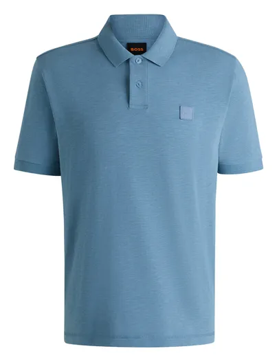 Hugo Boss BOSS Orange poloshirt blauw effen katoen