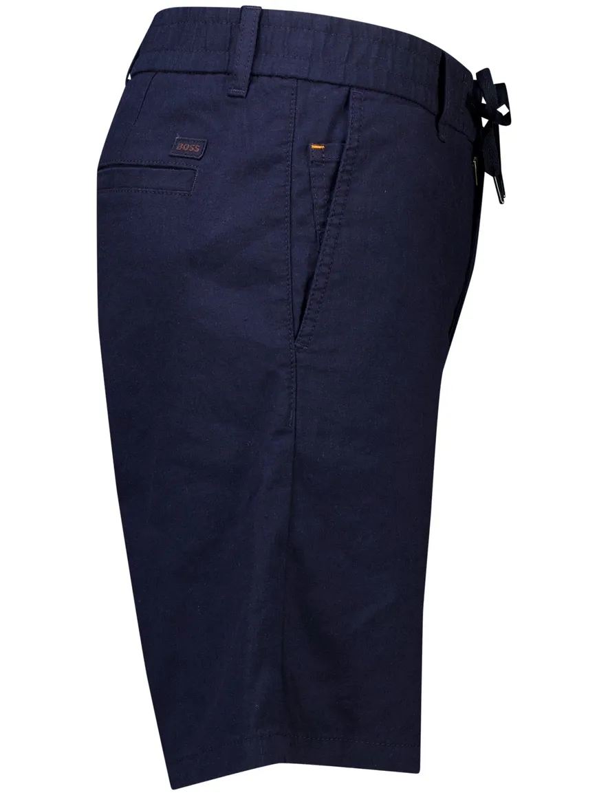 Boss Orange Chino donkerblauw effen linnen