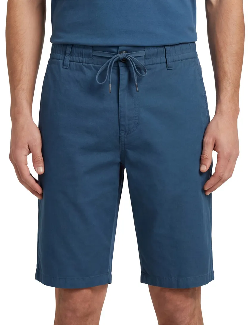 bermuda BOSS Tapered Fit katoen blauw