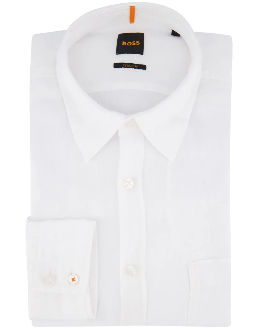 Hugo Boss Orange overhemd wit lange mouw effen