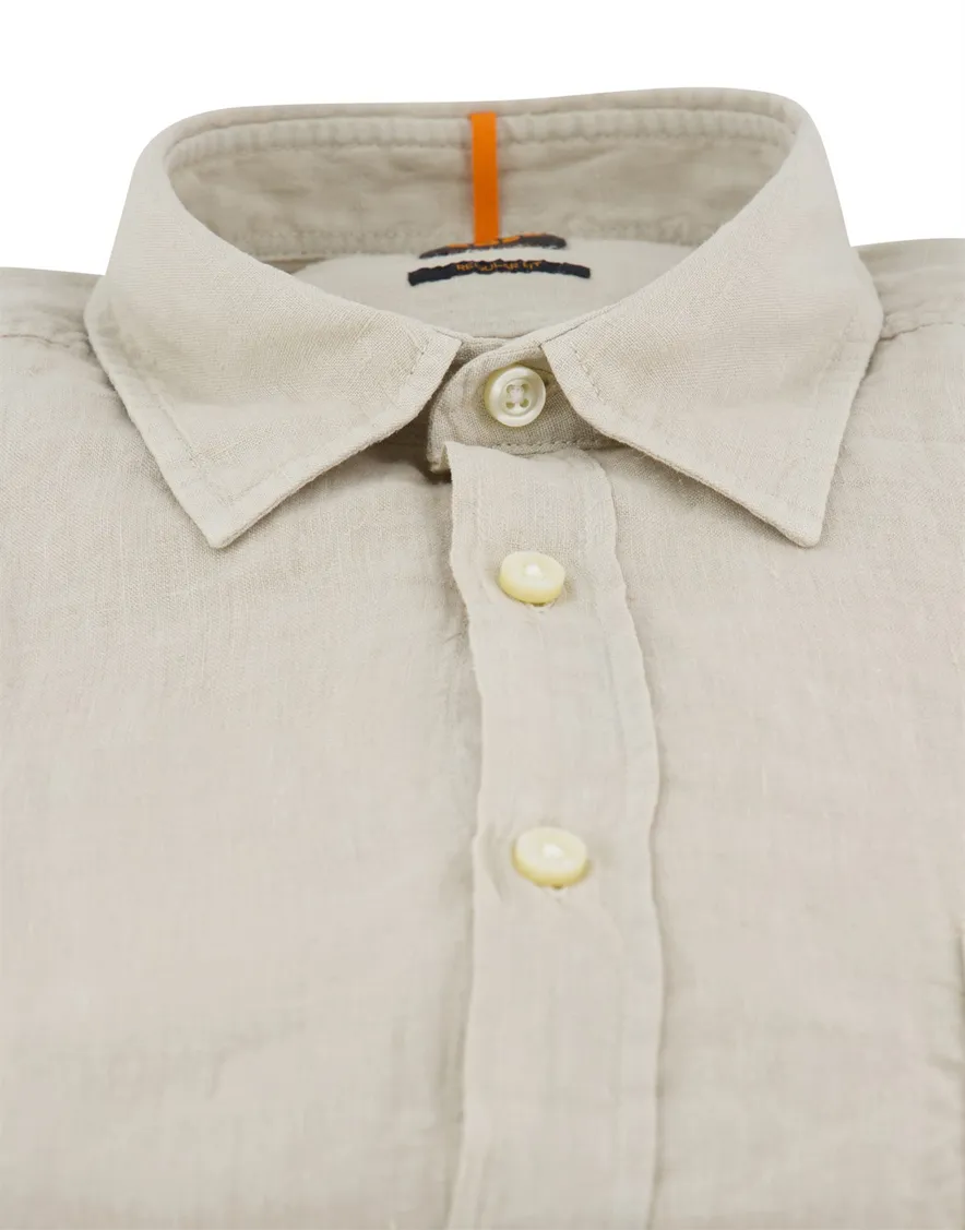 Hugo Boss Orange Relegant overhemd beige lange mouw effen