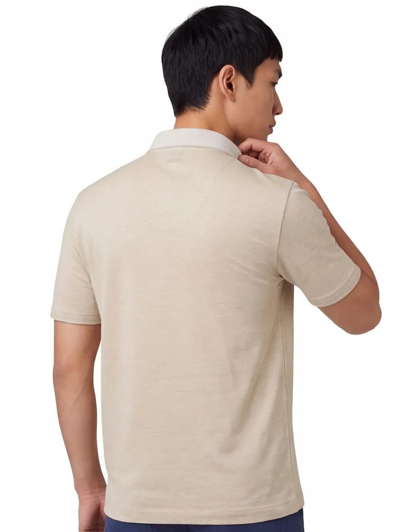 Hugo Boss Black linen blend H-Press polo beige
