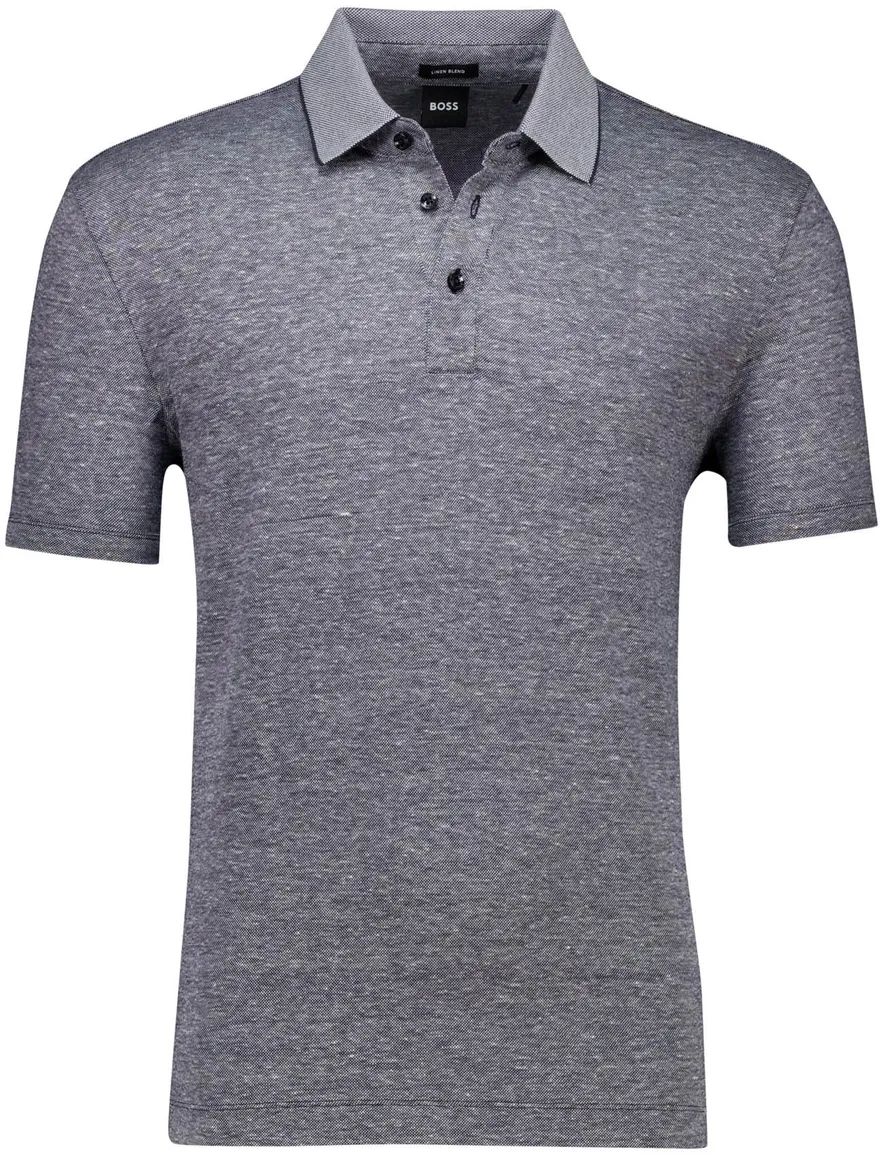 Hugo Boss H-Press linnen-blend polo grijs