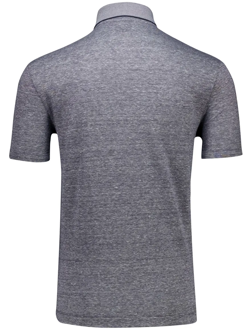 Hugo Boss H-Press linnen-blend polo grijs