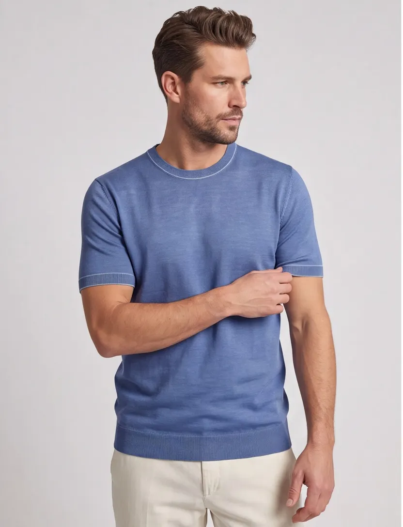 blauw Hugo Boss T-shirt H-Jiovanni met boord