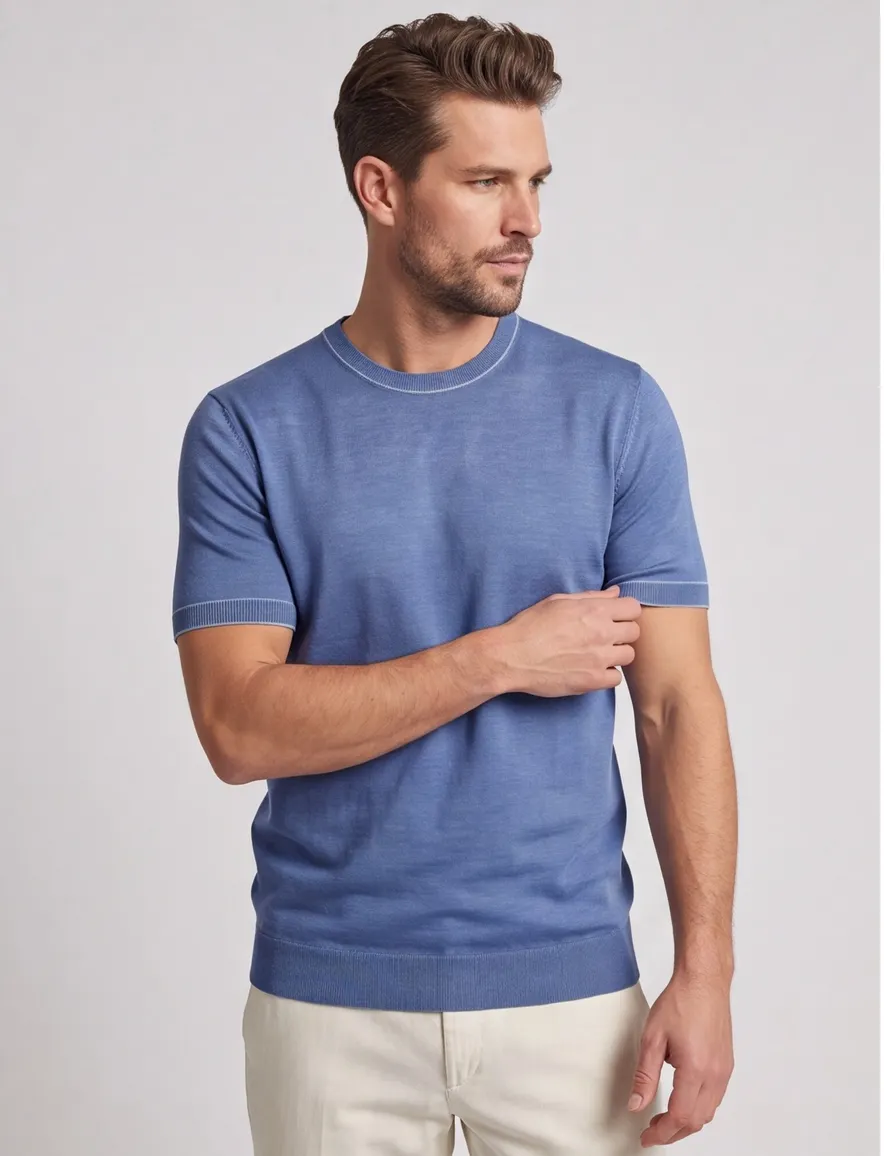 Hugo Boss Black T-shirt H-Jiovanni blauw met boord