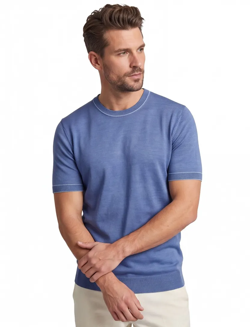 blauw Hugo Boss T-shirt H-Jiovanni met boord