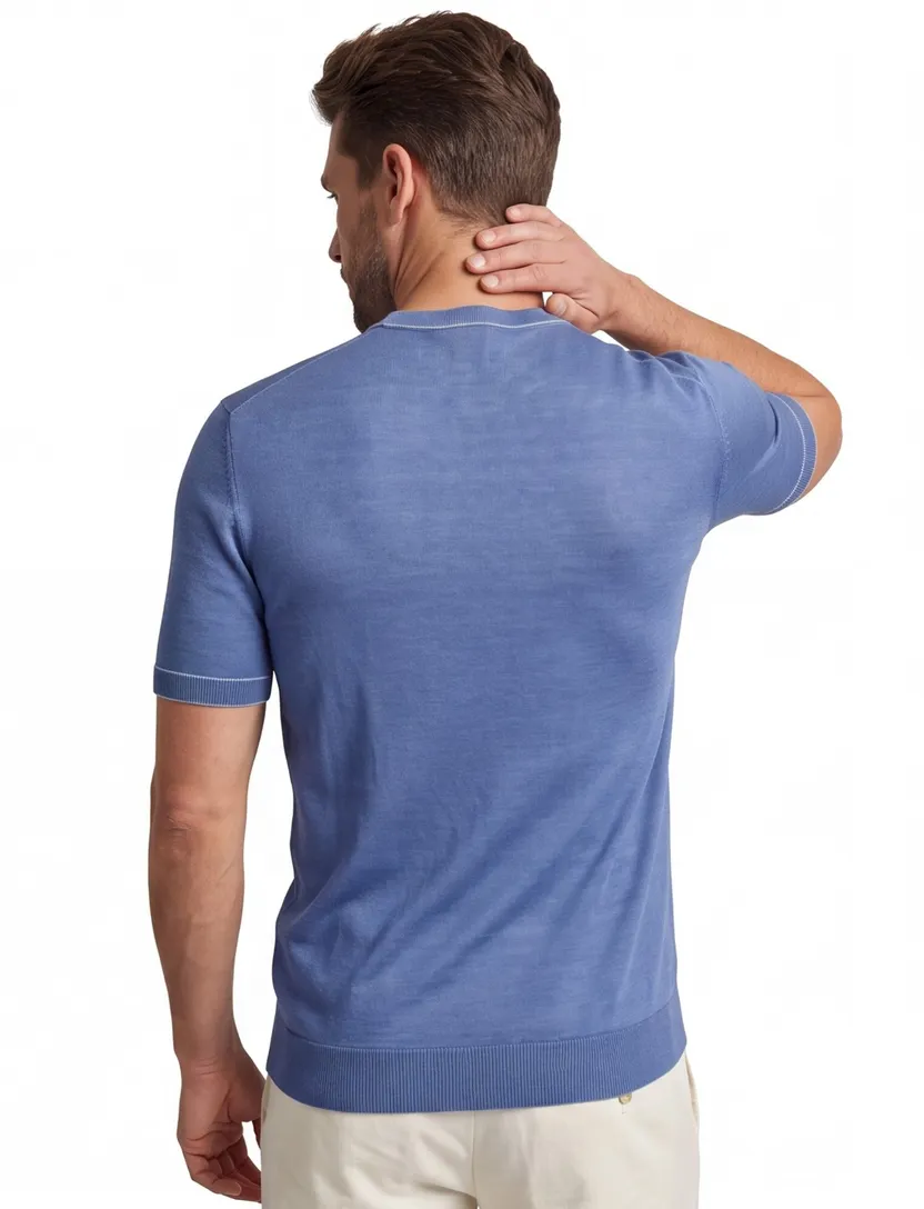 blauw Hugo Boss T-shirt H-Jiovanni met boord