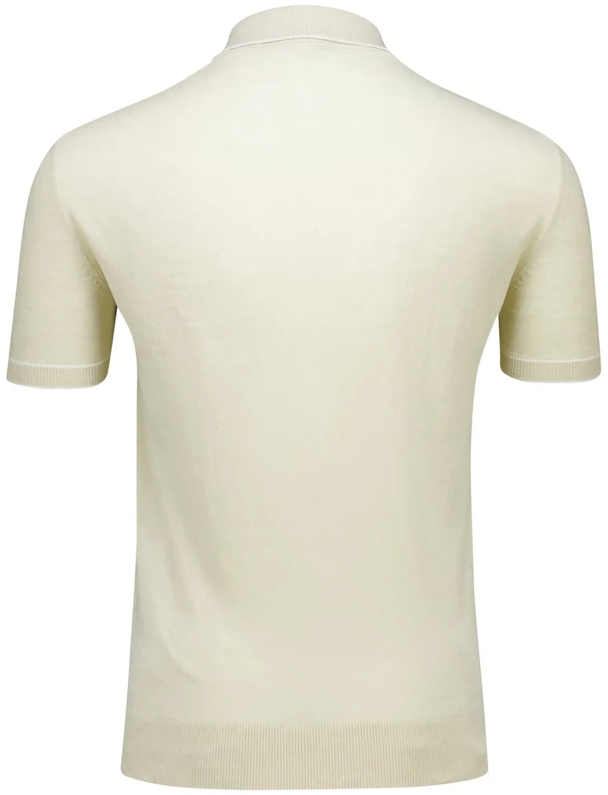 Boss Black polo rits H-Jiovanotto creme half-zip