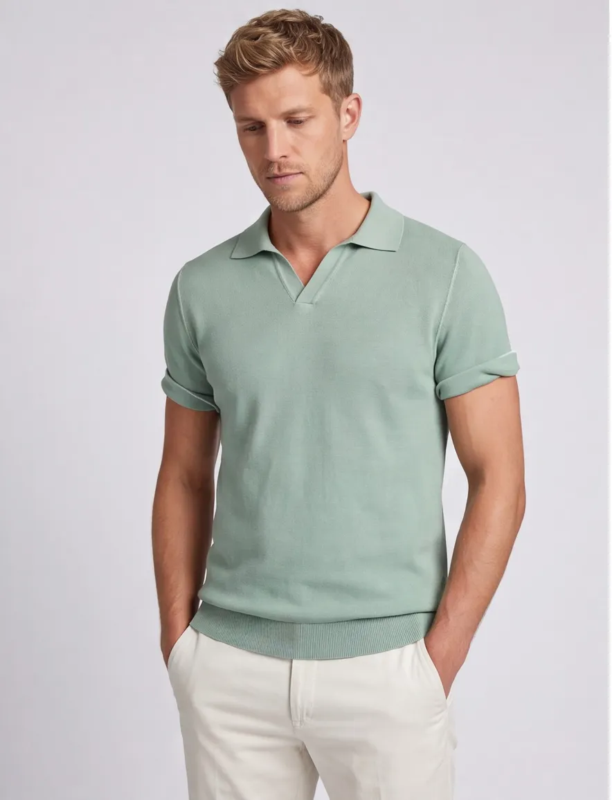 Hugo Boss Black H-Jianluca v-hals polo groen