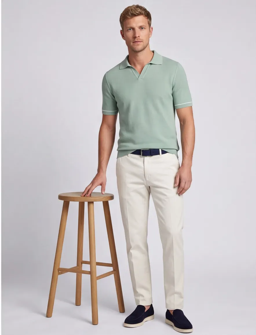 Hugo Boss Black H-Jianluca v-hals polo groen