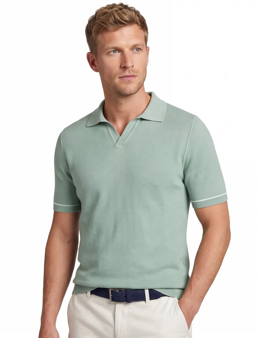 Hugo Boss Black H-Jianluca v-hals polo groen