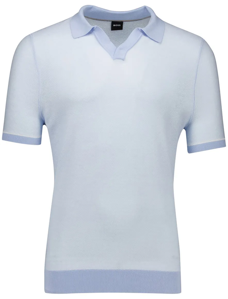 BOSS Black H-Jianluca poloshirt korte mouw lichtblauw pique