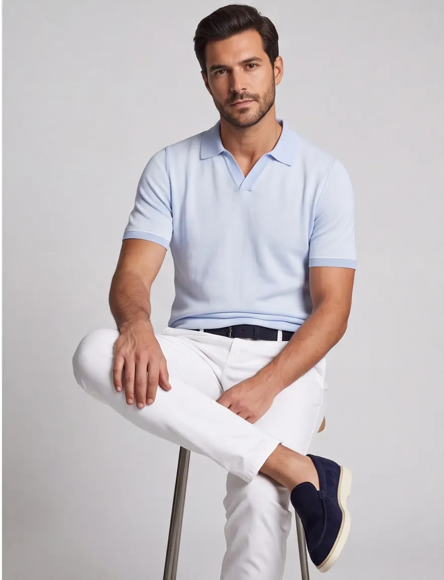 BOSS Black H-Jianluca poloshirt korte mouw lichtblauw pique