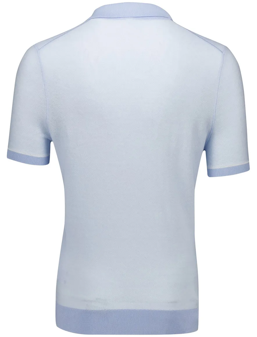 poloshirt korte mouw pique lichtblauw BOSS