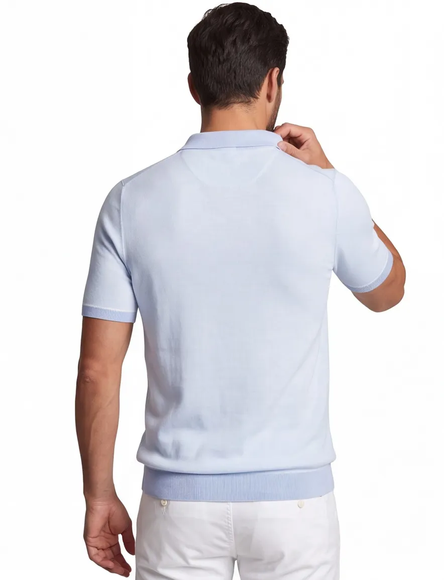BOSS Black H-Jianluca poloshirt korte mouw lichtblauw pique