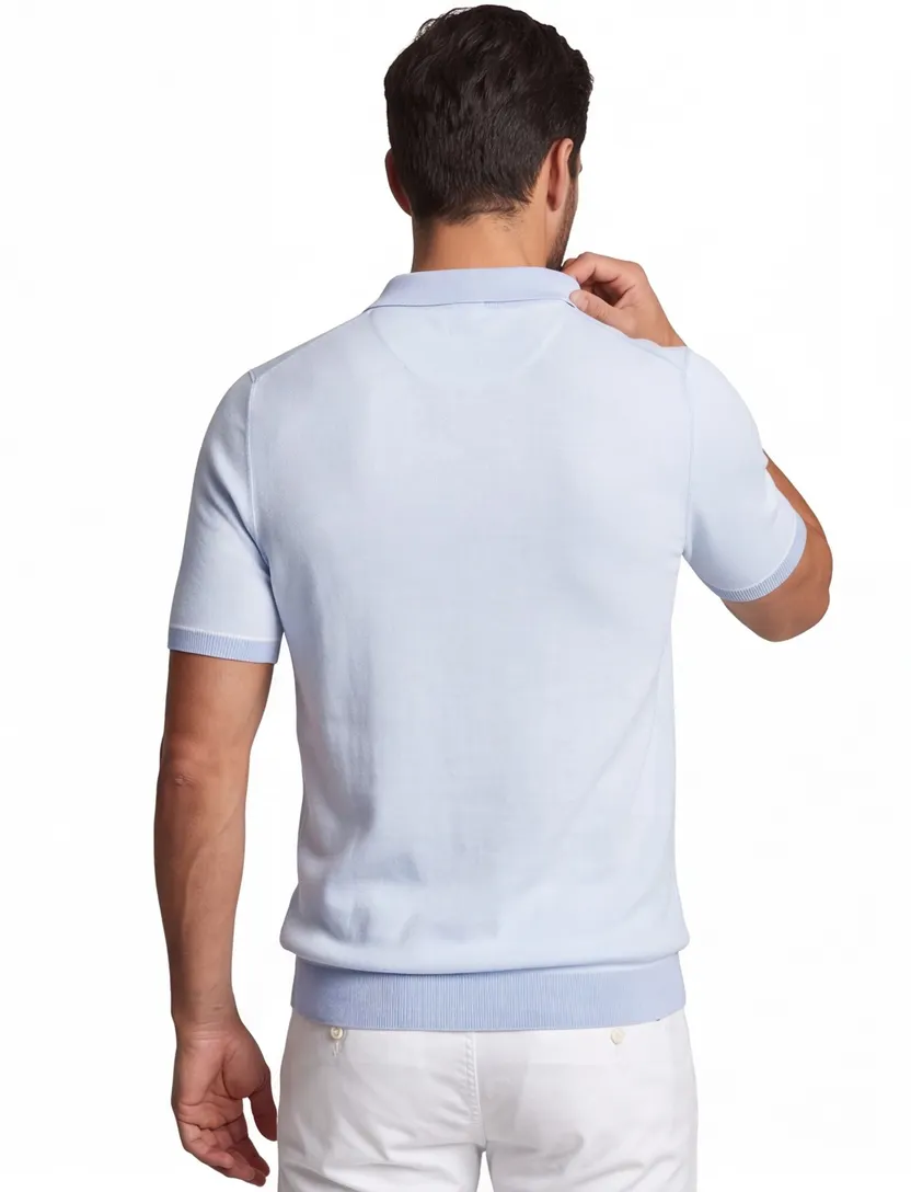 poloshirt korte mouw BOSS Black lichtblauw pique