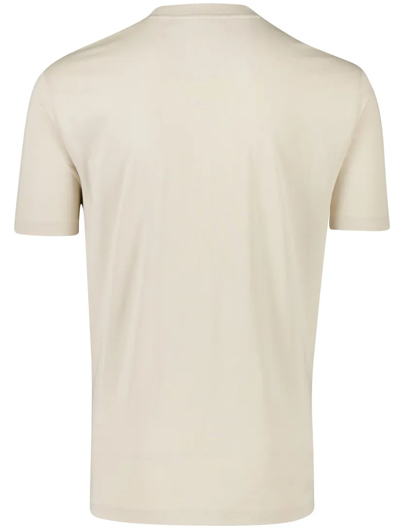 Boss Green t-shirt beige katoen ronde hals
