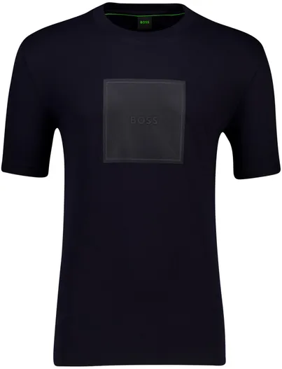 Hugo Boss katoenen Boss Green T-shirt donkerblauw Logo Rib normale fit