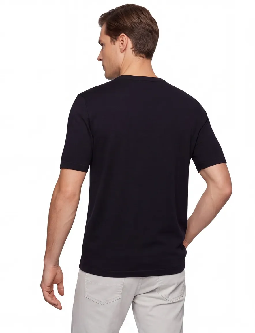 Boss GreenT-shirts donkerblauw Logo Rib