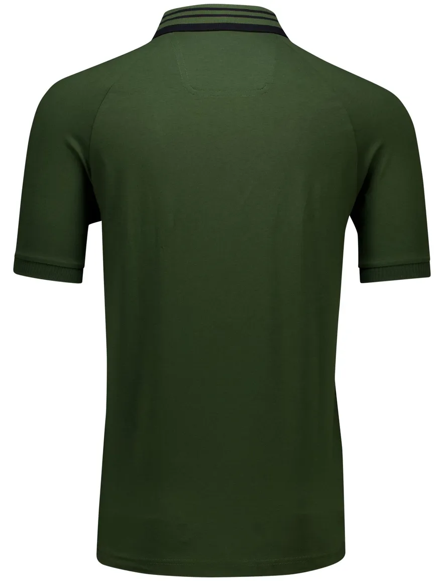 Boss polo donkergroen korte mouw Paddy Rib normale fit