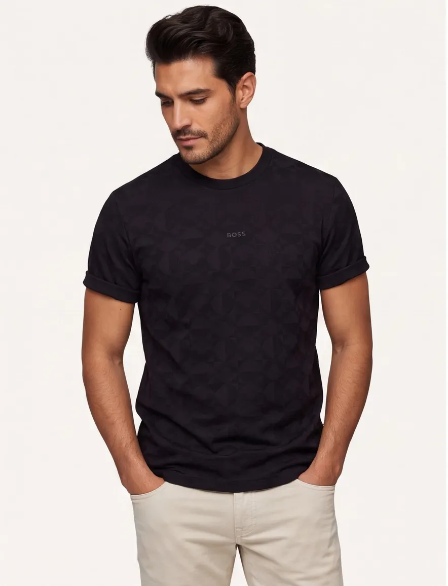 Boss Green T-shirt zwart ronde hals