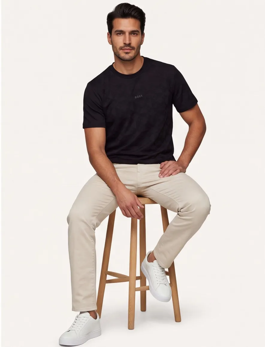 Boss Green T-shirt zwart ronde hals