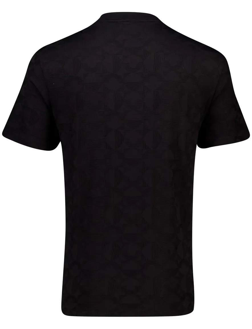 Boss Green T-shirt zwart effen ronde hals normale fit katoen