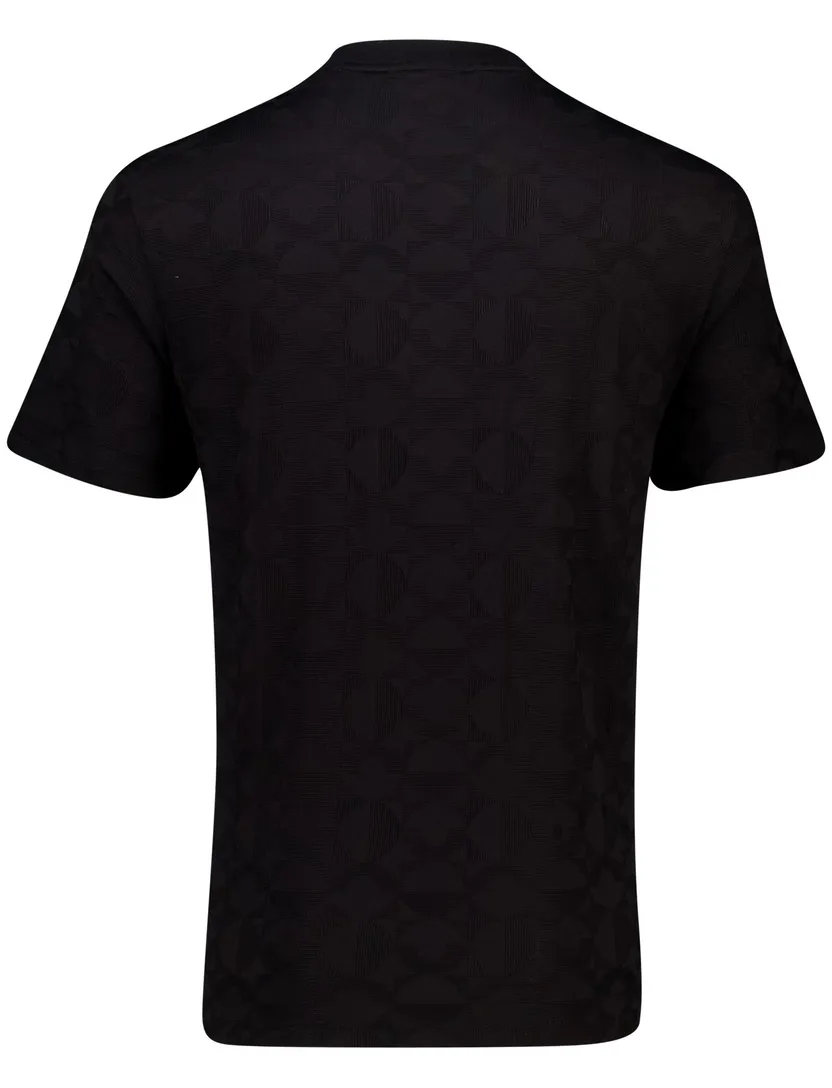 katoenen Boss Green T-shirt effen zwart ronde hals