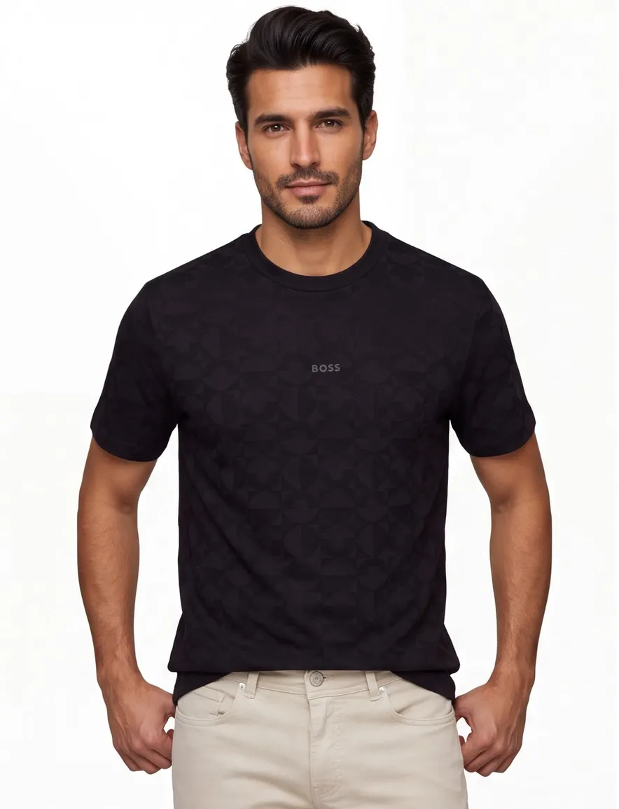 Boss Green T-shirt zwart ronde hals