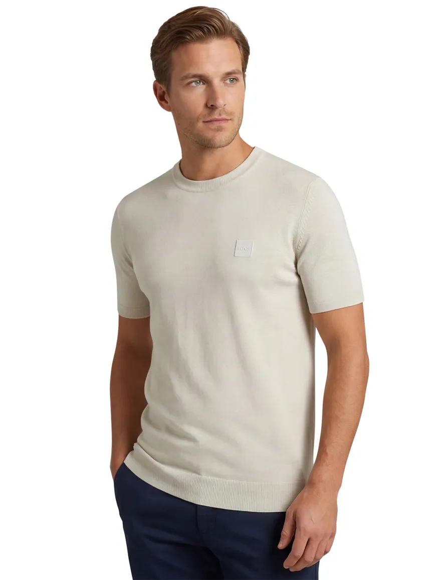 Boss Orange t-shirt beige Kanache korte mouw