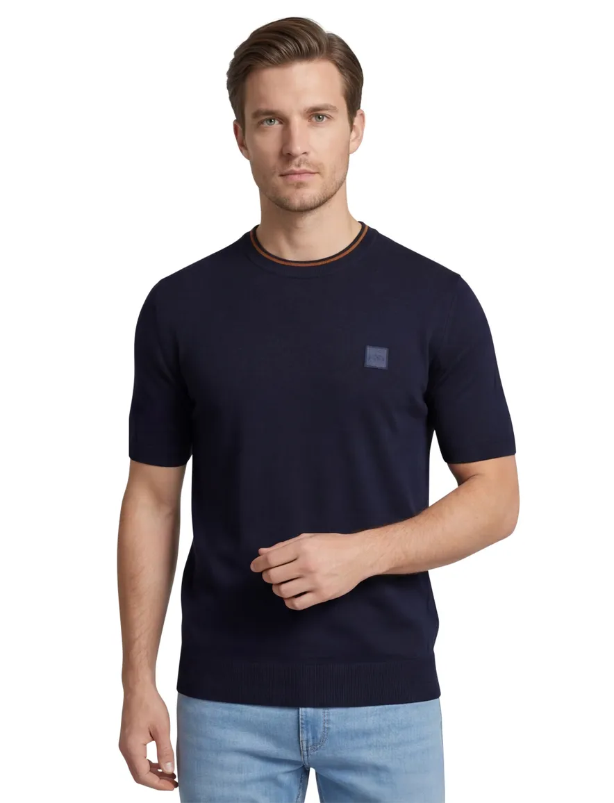 Boss Orange t-shirt Kanache donkerblauw korte mouw
