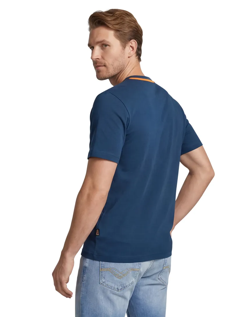 BOSS Green t-shirt blauw met opdruk
