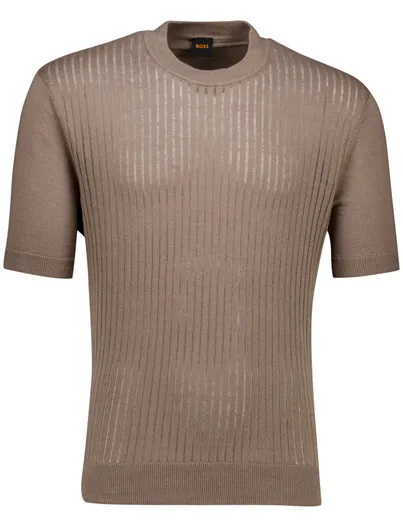 Hugo Boss Hugo Boss Orange Ajordino t-shirt bruin met boord