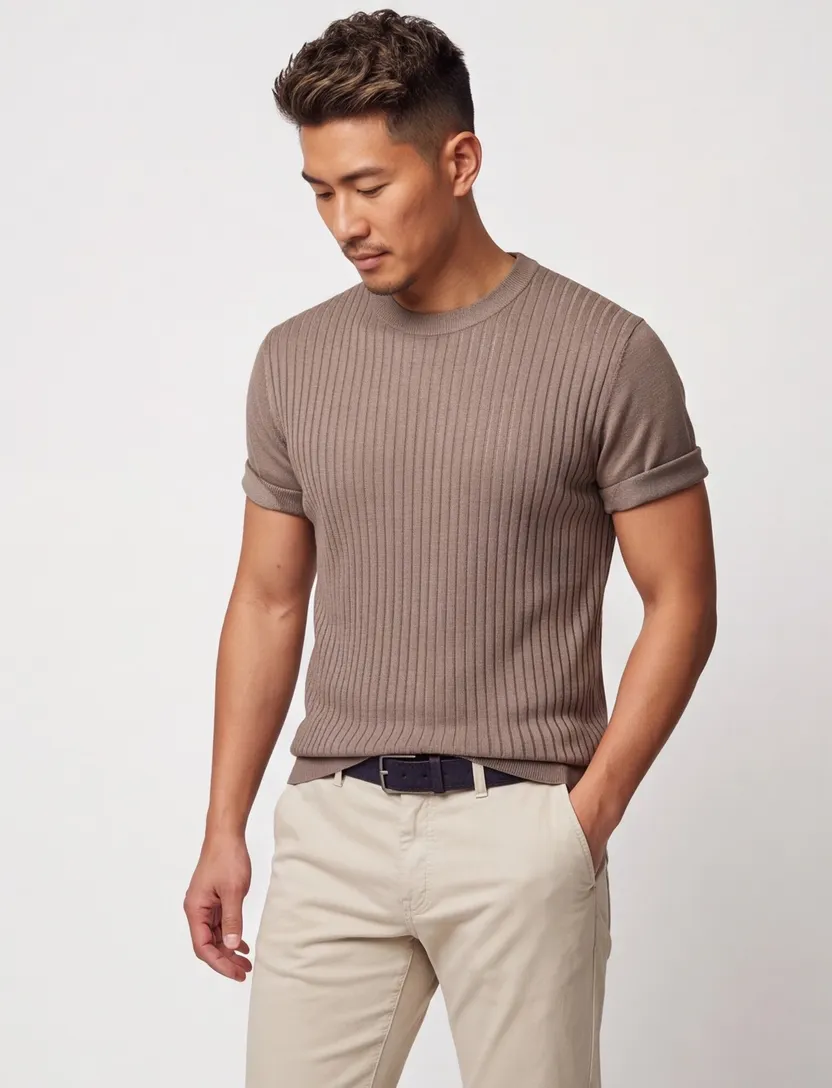 bruin Hugo Boss Ajordino T-shirt met boord
