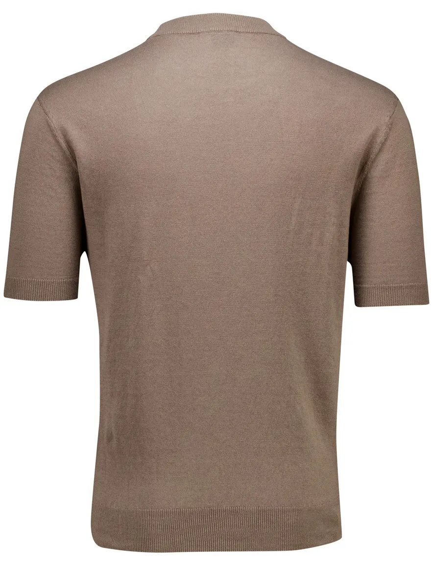 Hugo Boss Ajordino T-shirt bruin met boord