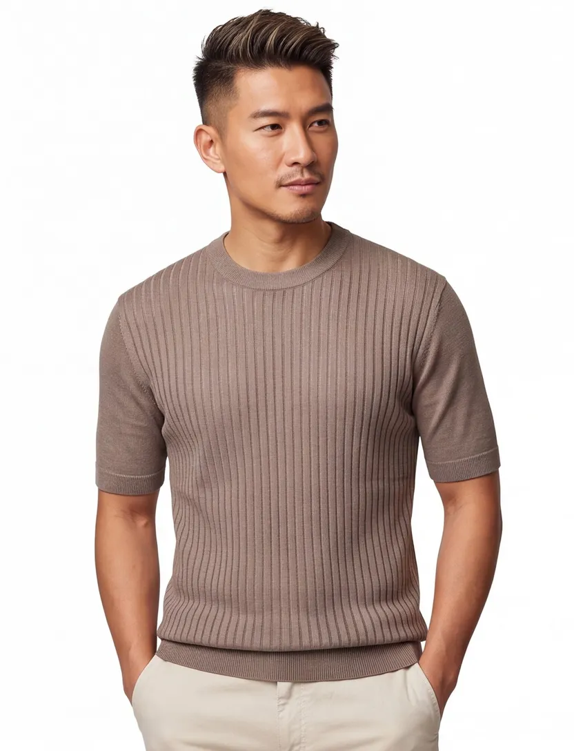 bruin Hugo Boss Ajordino T-shirt met boord