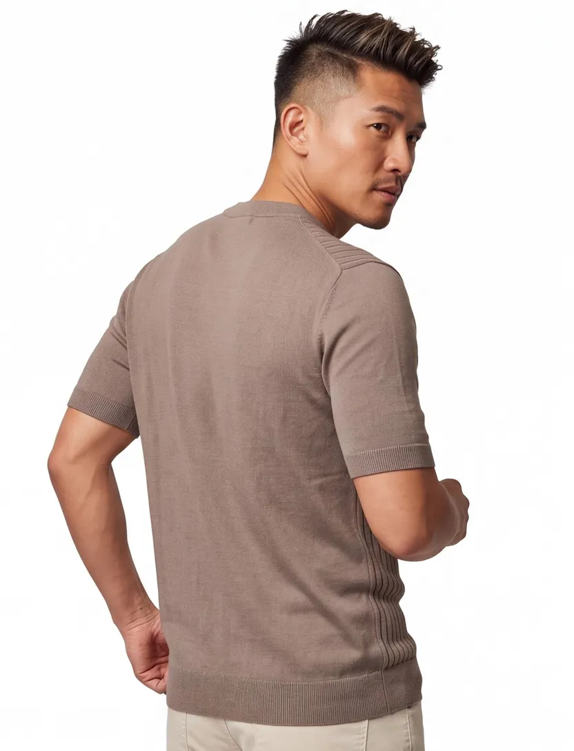 bruin Hugo Boss Ajordino T-shirt met boord