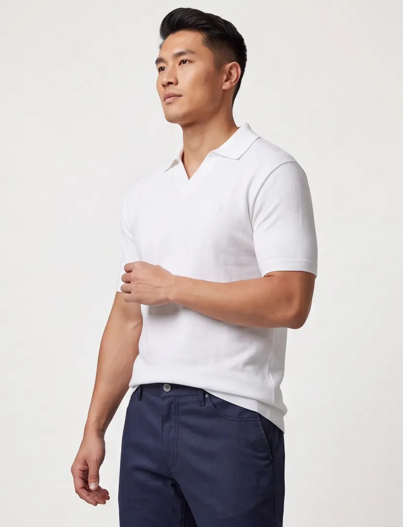 Hugo Boss Orange polo v-hals wit