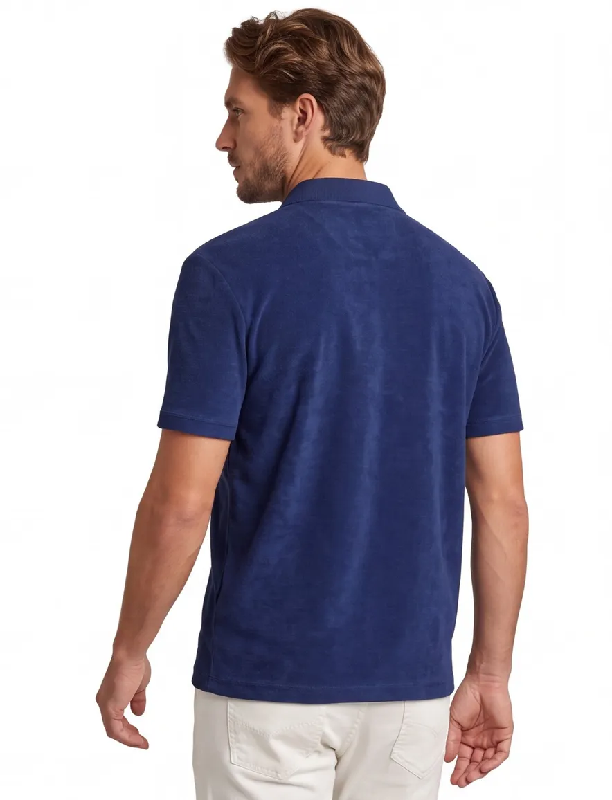 Boss Orange polo v-hals donkerblauw