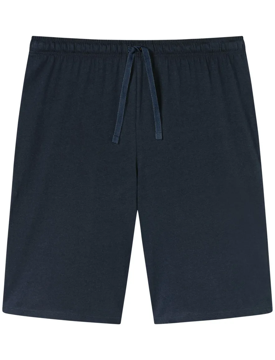 Schiesser heren pyjama kort creme donkerblauw
